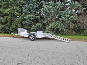 Aluma MC10S-R 51 in x 138 in deck Motorcycle Trailer 7,000 LB GVWR – manufacturer media image 1