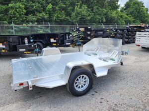 Aluma MC210S-R-RTD 78 in x 138 in deck Motorcycle Trailer 7,000 LB GVWR – manufacturer media image 1