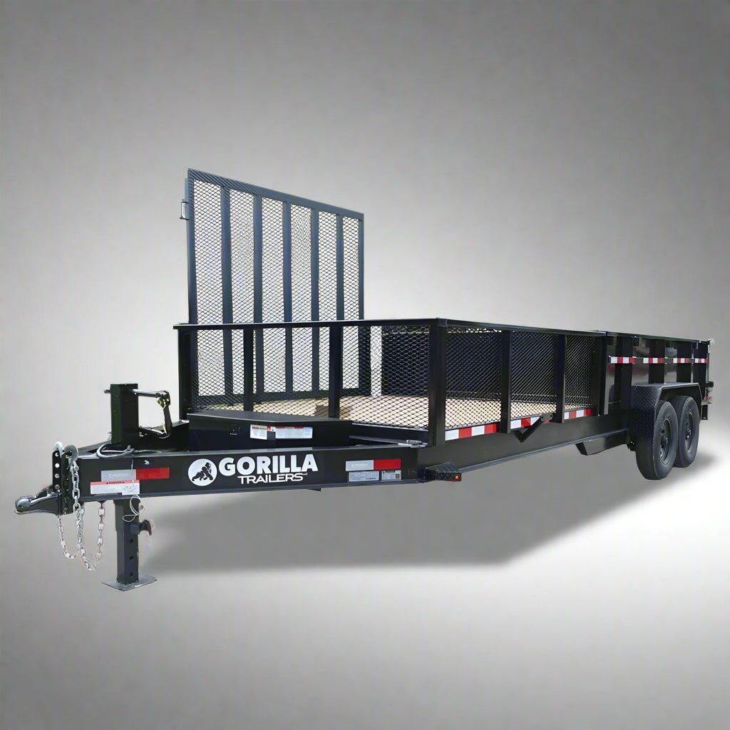 7 by 20 hybrid utility dump trailer with storage box
