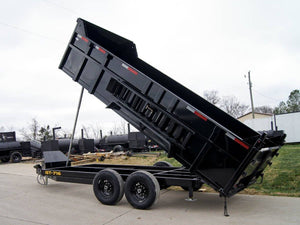 7' × 16' Telescopic Dump Trailer — 3 ft Sides, Dual 7,000 lb Axles, 14,000 lb GVWR