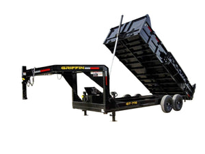 7 by 16 gooseneck telescopic dump trailer with 2 ft sides