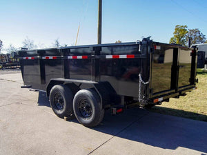 7' × 14' Telescopic I-Beam Dump Trailer — 3 ft Sides, Dual 7,000 lb Axles, 14,000 lb GVWR