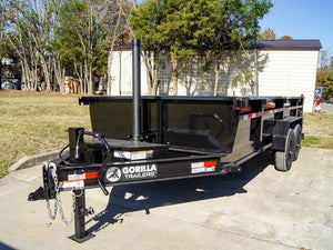 7' × 16' Telescopic I-Beam Dump Trailer — 2 ft Sides, Dual 7,000 lb Axles, 14,000 lb GVWR