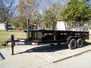 7' × 16' Telescopic I-Beam Dump Trailer — 2 ft Sides, Dual 7,000 lb Axles, 14,000 lb GVWR