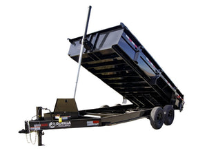 7 by 16 telescopic I-beam dump trailer, 2 ft sides
