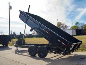 7' × 16' Telescopic I-Beam Dump Trailer — 2 ft Sides, Dual 7,000 lb Axles, 14,000 lb GVWR