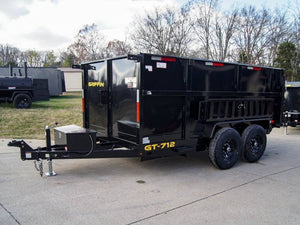 7' × 12' Hydraulic Dump Trailer — 3 ft Sides, Dual 6,000 lb Axles, 12,000 lb GVWR