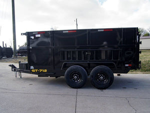 7' × 12' Hydraulic Dump Trailer — 3 ft Sides, Dual 6,000 lb Axles, 12,000 lb GVWR