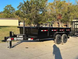 7' × 14' Telescopic I-Beam Dump Trailer — 2 ft Sides, Dual 7,000 lb Axles, 14,000 lb GVWR