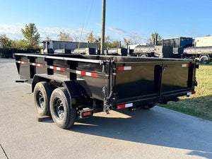 7' × 14' Telescopic I-Beam Dump Trailer — 2 ft Sides, Dual 7,000 lb Axles, 14,000 lb GVWR