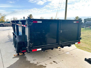 7' × 16' Telescopic I-Beam Dump Trailer — 3 ft Sides, Dual 7,000 lb Axles, 14,000 lb GVWR