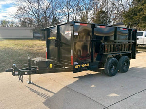 6' × 12' Hydraulic Dump Trailer — 4 ft Sides, Dual 5,200 lb Axles, 10,400 lb GVWR