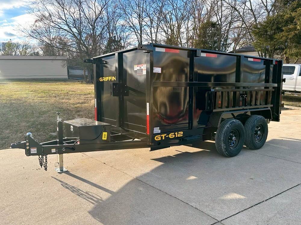 6' × 12' Hydraulic Dump Trailer — 4 ft Sides, Dual 5,200 lb Axles, 10,400 lb GVWR
