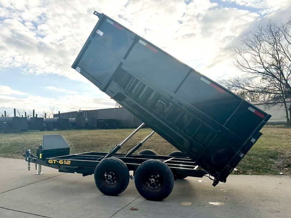 6' × 12' Hydraulic Dump Trailer — 4 ft Sides, Dual 5,200 lb Axles, 10,400 lb GVWR