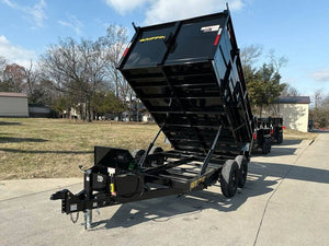 7' × 12' Hydraulic Dump Trailer — 3 ft Sides, Dual 6,000 lb Axles, 12,000 lb GVWR