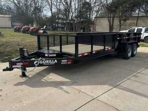 7' × 20' Hybrid Utility Dump Trailer with Storage Box, No Side Gate — 2 ft Sides, Dual 7,000 lb Axles, 14,000 lb GVWR