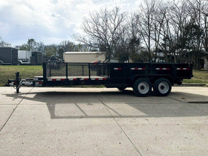 7' × 20' Hybrid Utility Dump Trailer with Storage Box, No Side Gate — 2 ft Sides, Dual 7,000 lb Axles, 14,000 lb GVWR