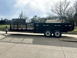 7' × 20' Hybrid Utility Dump Trailer with Storage Box, No Side Gate — 2 ft Sides, Dual 7,000 lb Axles, 14,000 lb GVWR