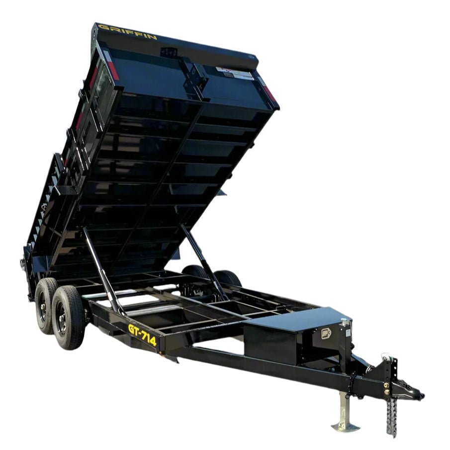 7 by 14 hydraulic dump trailer with 2 ft sides, 14K GVWR