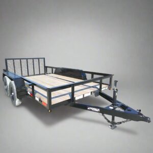 6'4" x 12 Double Axle Utility Trailer Powder Coated Dovetail (2) 3500lb Axles