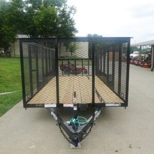 6.4x16 Dovetail Utility Trailer with 4ft Mesh Side (2) 3,500lb Axles