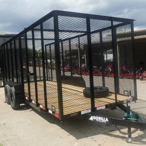 6.4x18 Straight Tail Utility Trailer 6ft Mesh (2) 3500lb Axles