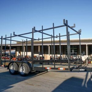 6.4 x 16 Straight Deck Tandem Axle Utility Trailer w/ 6ft Ladder Racks