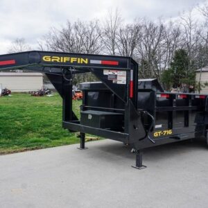 Hydraulic 7'x16' 2ft Side Gooseneck Dump Trailer (2) 7K Axles